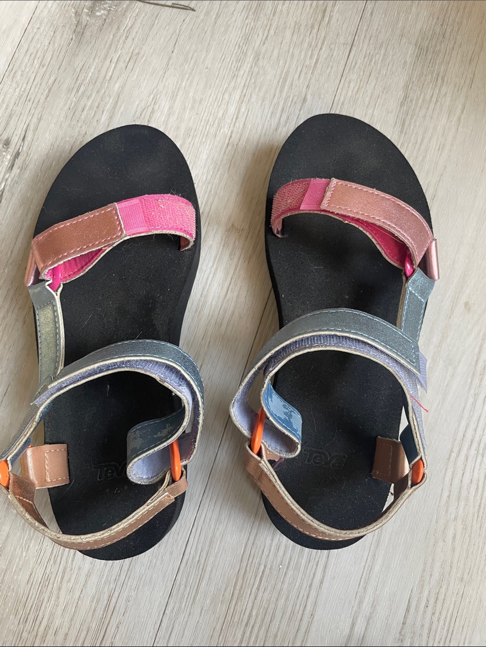 Teva Multicolor Strappy Sandals - Black, Blue, Orange, Tan